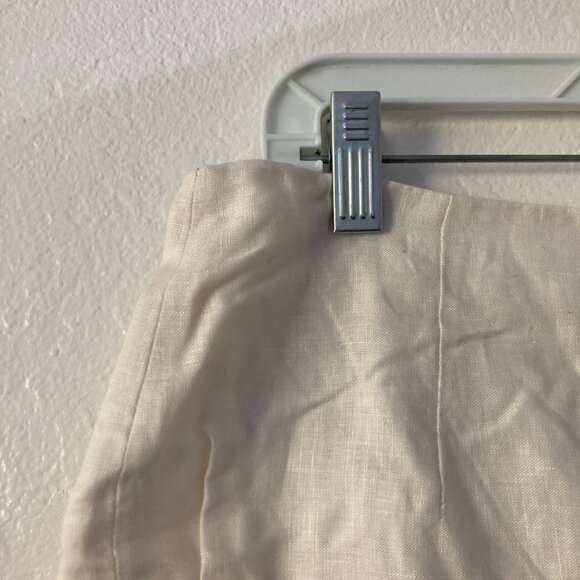 J Crew 100% Linen Pencil Skirt Yellow White Ombre Knee Length Office Summer 8 - Picture 3 of 12